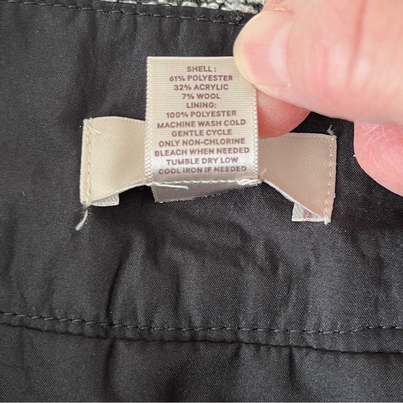 LOFT Outlet Blue & Grey Striped Textured Mini Pencil Skirt Size 8 - Picture 6 of 7